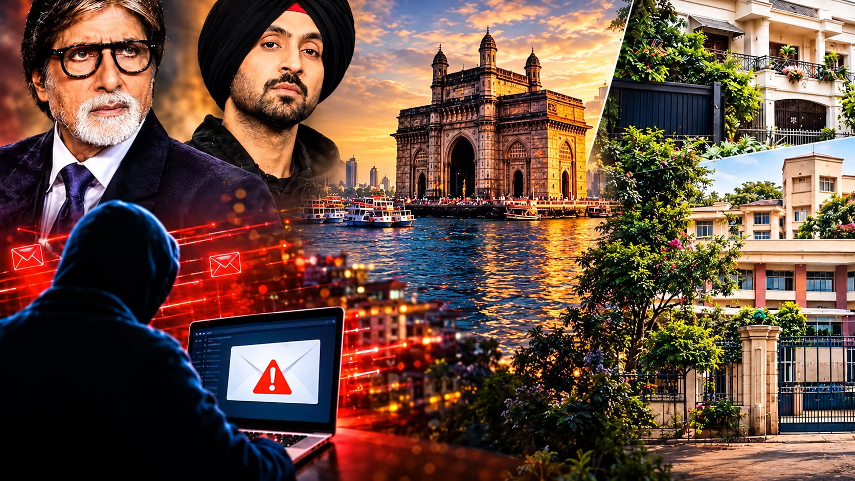 Mumbai Cybercrime Sunset Collage.